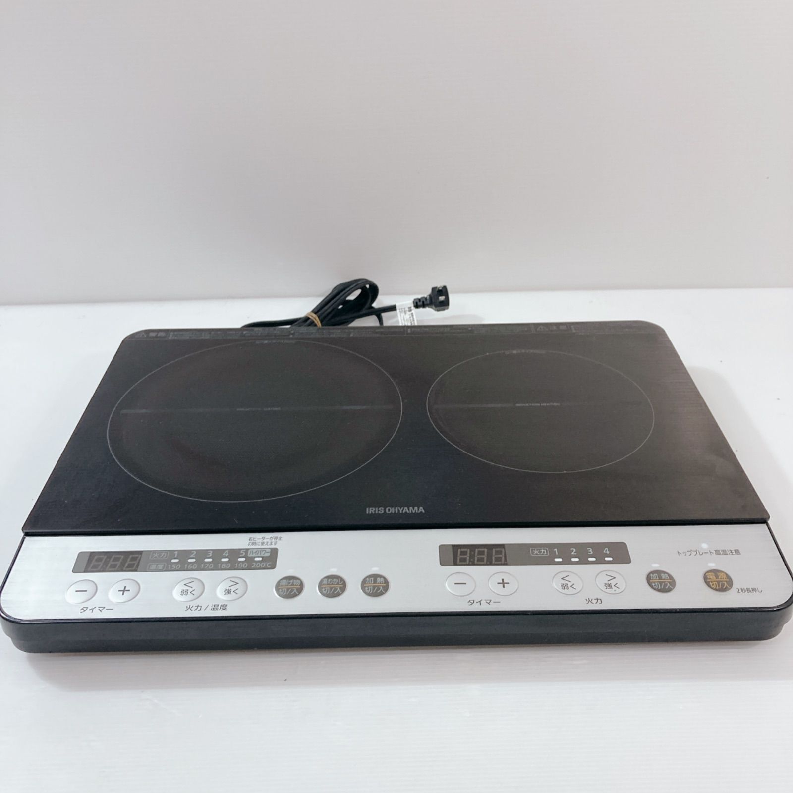 アイリスオーヤマ 2口コンロ IHK-W12-B IHクッキングコンロ 取り付け簡単 2019年製