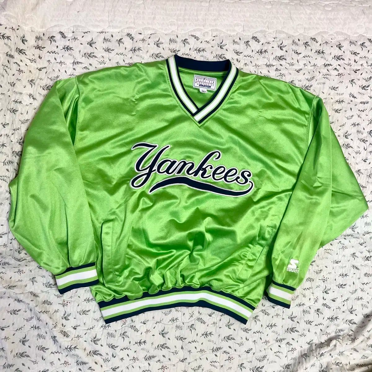 交渉 OK L STARTER スターター ニューヨーク ヤンキース Yankees スクール Vネック ジャージ