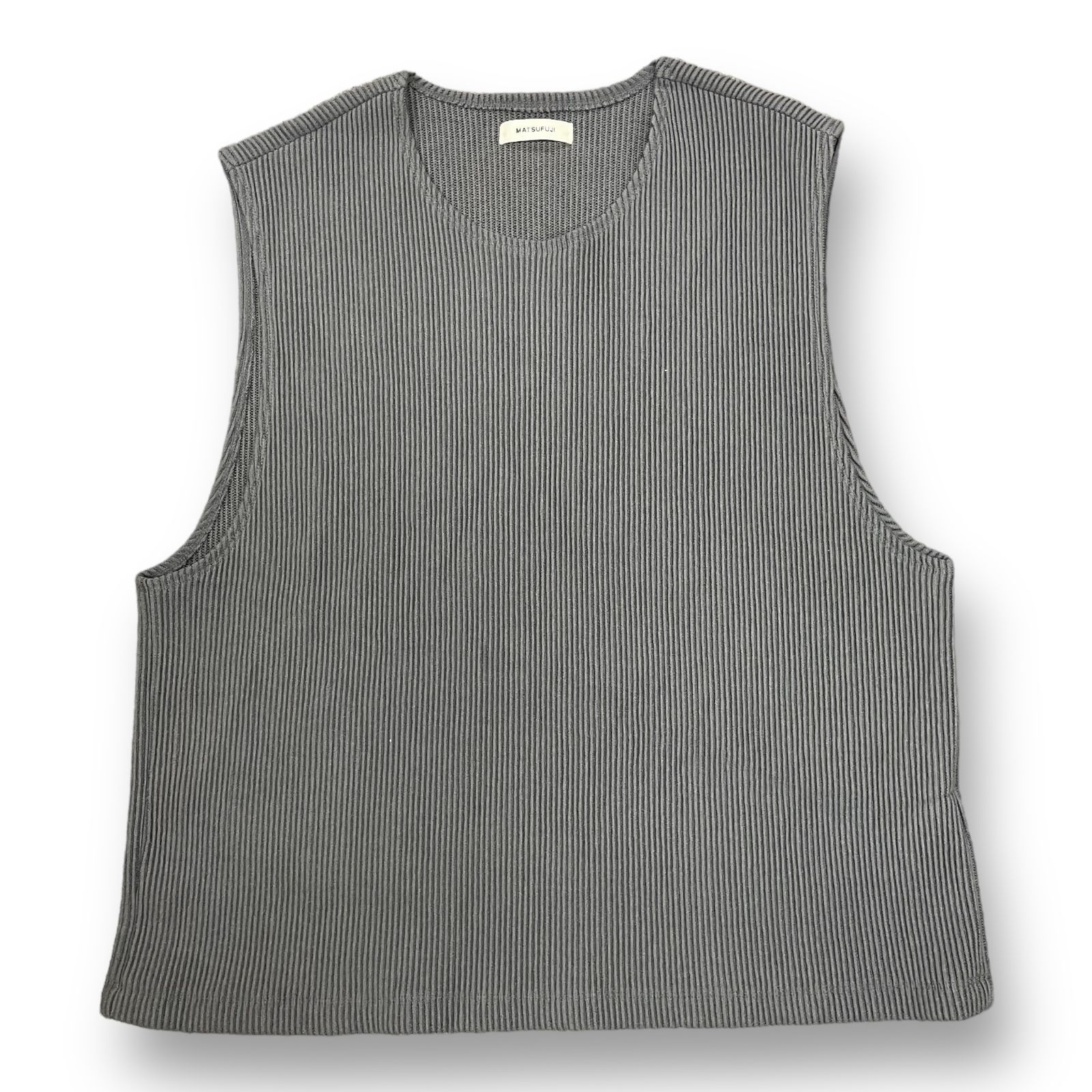定価14300円 MATSUFUJI Ripple Stripe sleeveless Top ノースリーブ 
