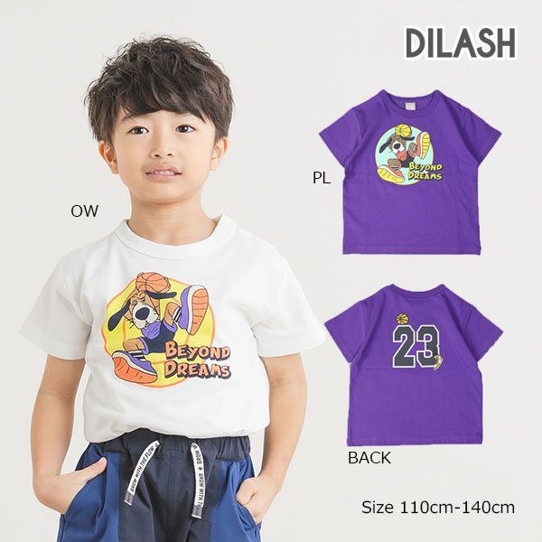ディラッシュ DILASH バスケ プリント バックナンバー 半袖T