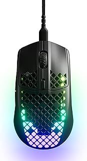 SteelSeries USB ゲーミングマウス 有線 超軽量 IP54規格 防水 防塵 SuperMeshケーブル 3ゾーンRGBイルミネーション Aerox 3 Black 62599