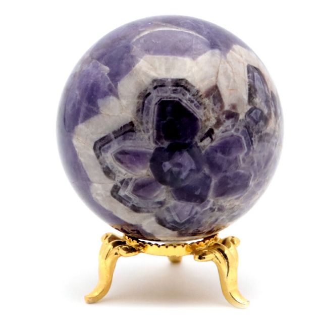 シェブロン アメジスト 丸玉 50mm 台座付き ブラジル産 1点もの ヒーリング スフィア 2月 誕生石 Amethyst 送料無料 クリスマス 贈り物 ギフト プレゼント