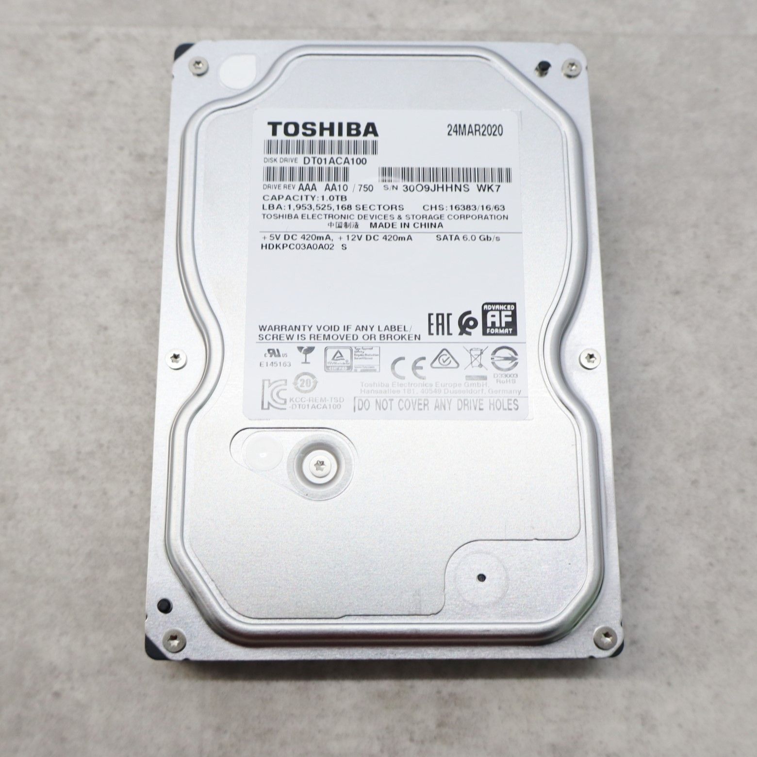 ∨PCパーツ 1TB｜SATA 内蔵型 3.5インチ ハードディスク｜TOSHIBA 東芝 DT01ACA100 内蔵 HDD｜フォーマット済み □O9296  - メルカリ