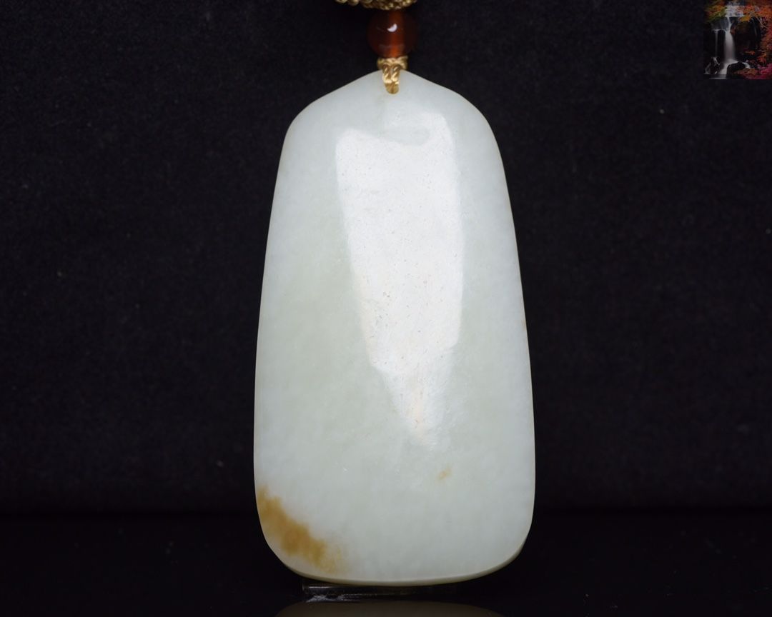 旧家蔵出し古玉 和田玉細密彫 高古件 透空彫 根付 裝身具 置物 賞物 古