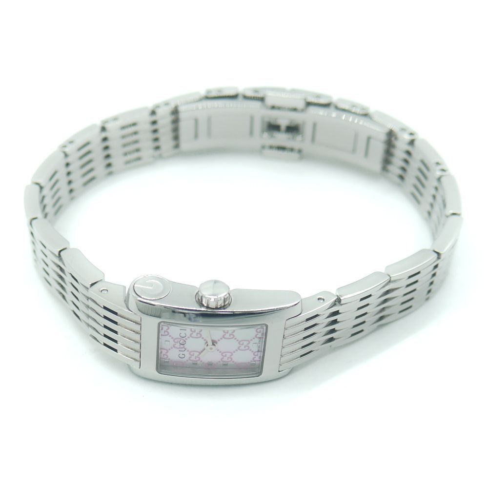グッチ Gメトロ スクエア ピンクシェル レディース 8600L Y02031 Pre-Owned GUCCI Gucci G Metro square quartz pink shell dial