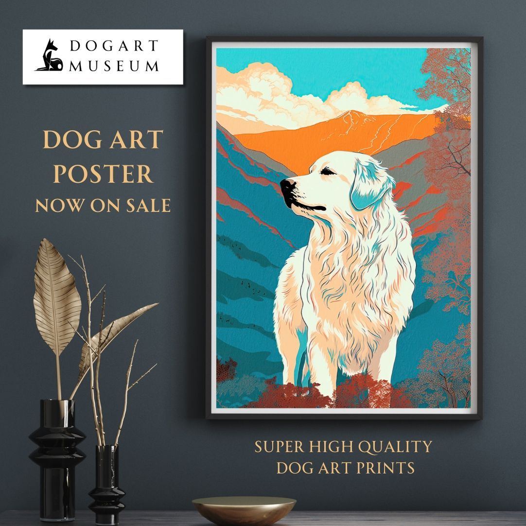 ワンダフルライフ - グレートピレニーズ犬 No.3】アートポスター 犬の絵 犬の絵画 犬