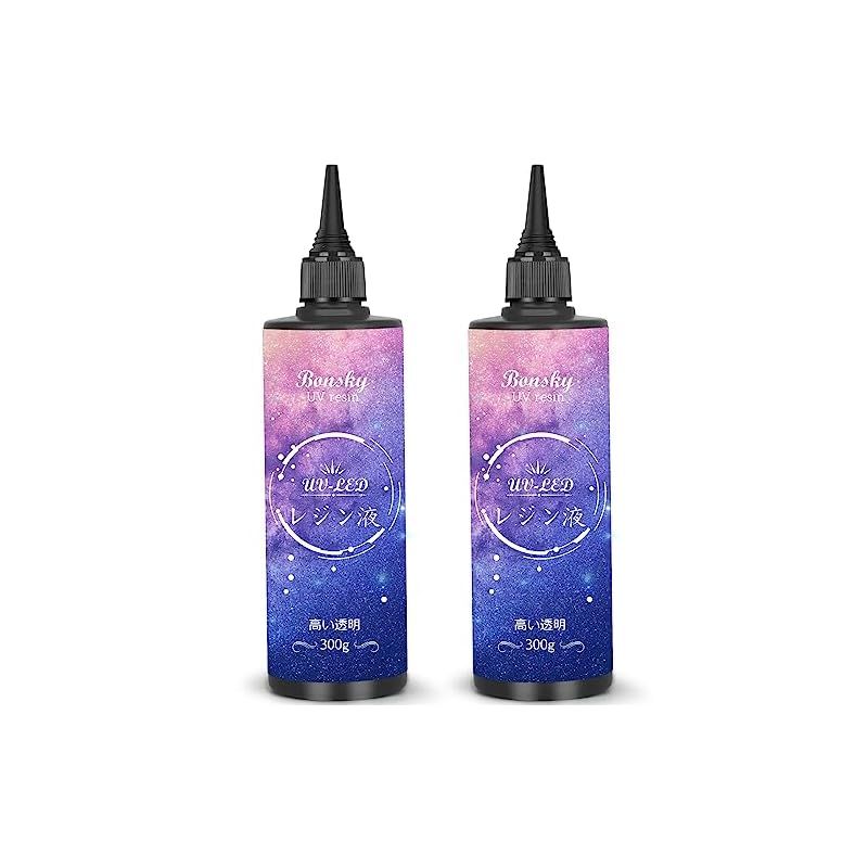 Bonsky UVレジン液 600g レジン液 UV/LED対応レジン液 大容量 高い透明 ハードタイプ成形 UVレジン液DIY手作り装飾急速に硬化 低アレルギー性 0