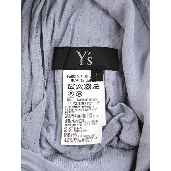 Y's ワイズ　ラップスカート ワイズY's コットンレーヨンサイドプリーツラップスカート 紺1 (K-160738)