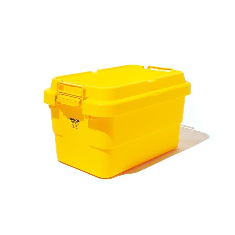 【新品】 GORDON MILLER 車用 50L スタッキングトランクカーゴ 収納ボックス オーガナイザー イエロー 蓋付き 屋外 座れる 大容量 0