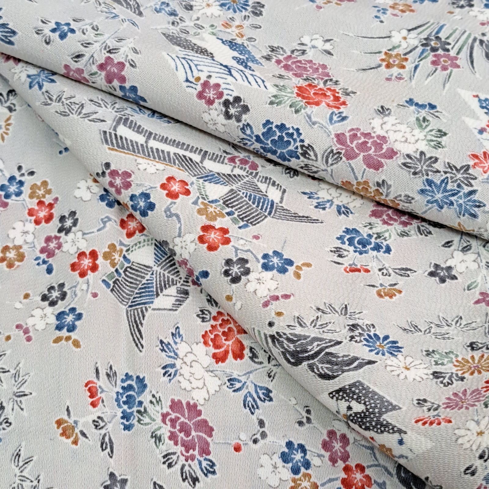 小紋 春秋の単衣 グレージュ 変わり柄 絹 裄63.5 Ｓ 新古品 sn1598 小紋 春秋の単衣 グレージュ 変わり柄 絹 裄63.5 S 新古品