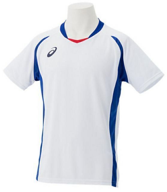 asics アシックス M KNT SS TOPS ホワイトxアシックスブルー L 2101A061 102 | スポーツ スポーツウェア サッカー フットサル マルチ ゲームシャツ トップス メンズ サイバードライ 吸汗速乾 スポーツ