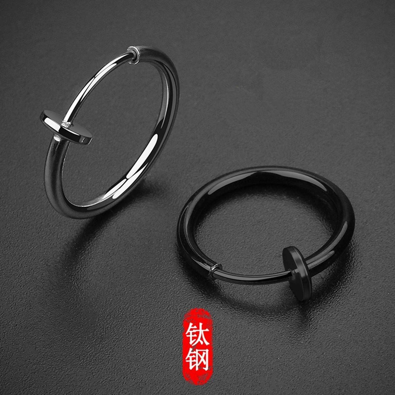 【色名: シルバー & ブラック(10mm)】10mm,12mm) (内径 イヤ