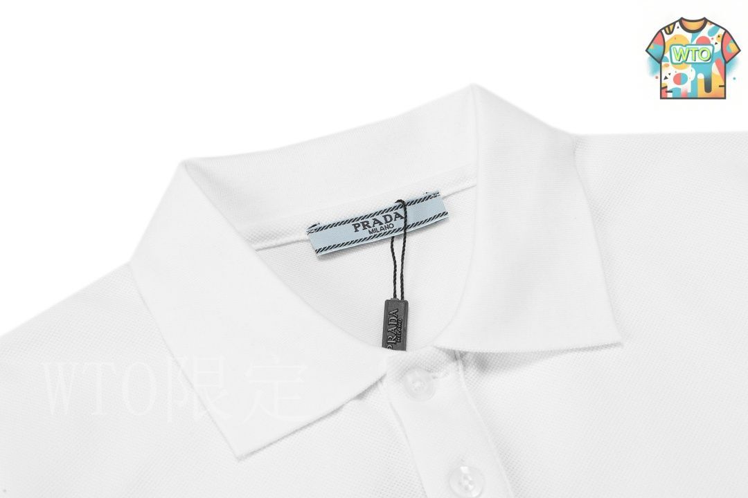 PRADA LOGO ポロシャツ 今日特価】PRADA 2025 Custom Logo ユニセックス ポロシャツ-1-1