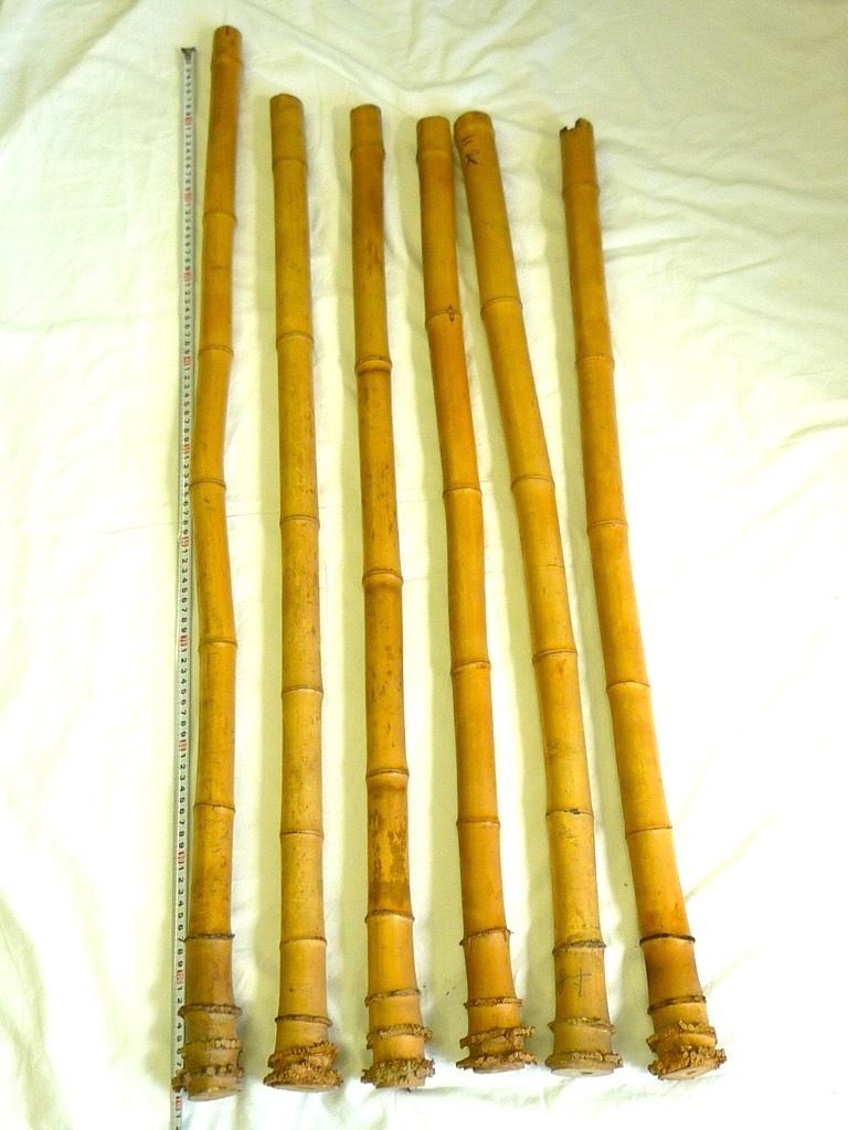 晏弘銘 尺八 銘有 中継ぎ 藤巻 歌口水牛 約66.5cm 内部漆 刻印