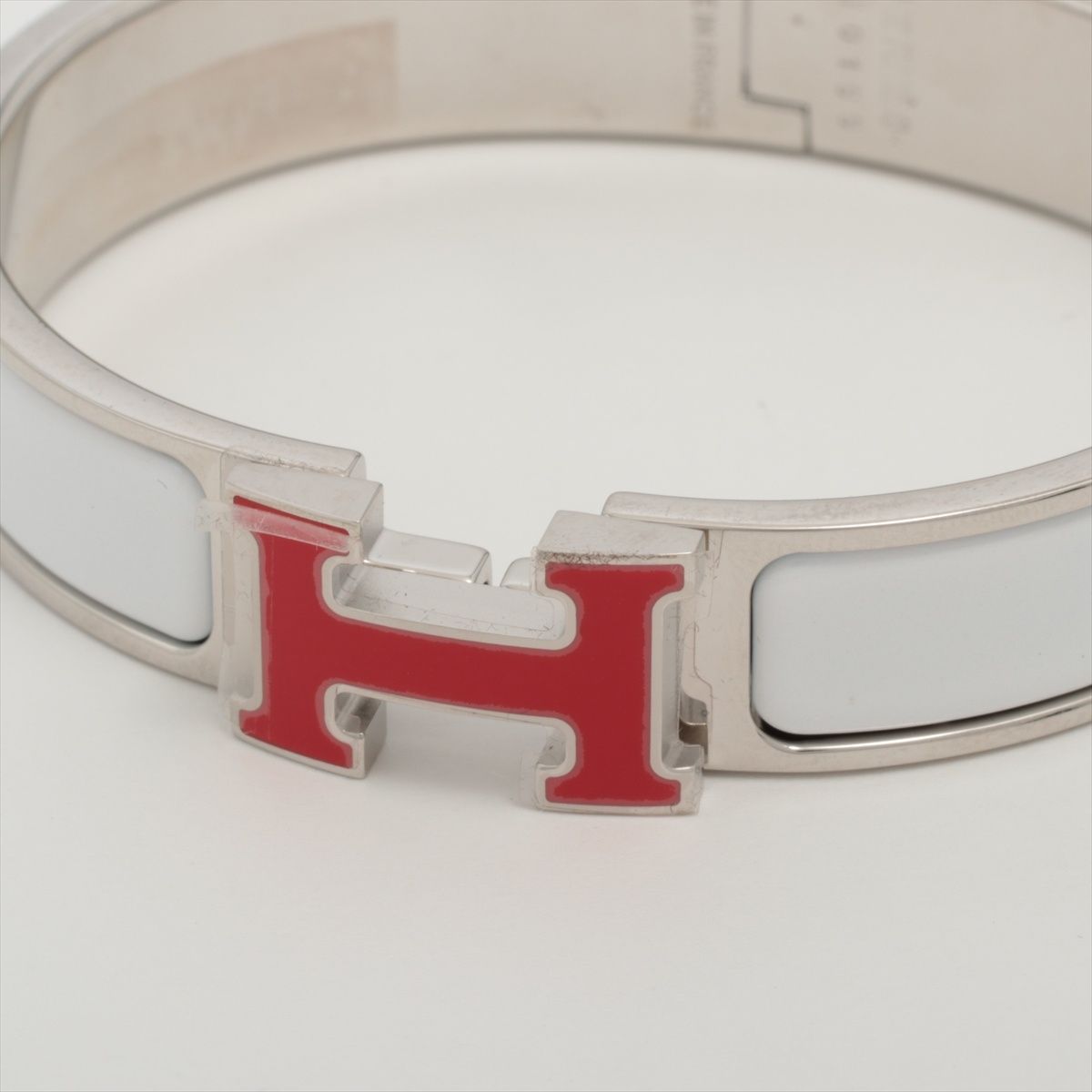 HERMES/エルメス クリッククラック PM ホワイト/レッド/シルバー