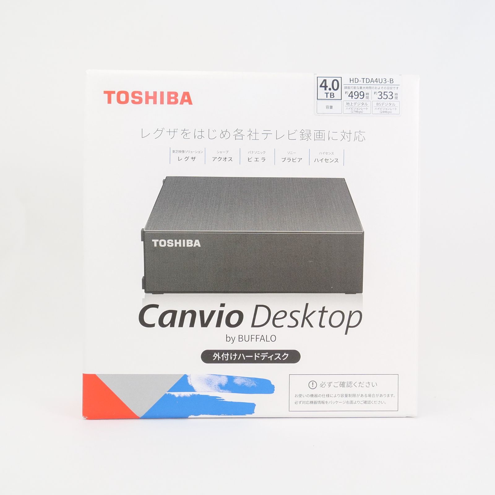 BUFFALO バッファロー HD-TDA4U3-B 外付けHDD 4TB TOSHIBA Canvio