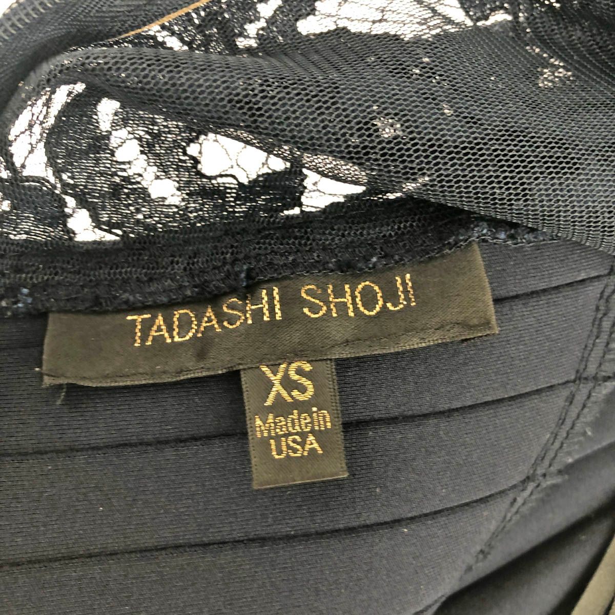 良好 TADASHI SHOJI タダシショージ  半袖ワンピース  ネイビー   レディース　241007001002