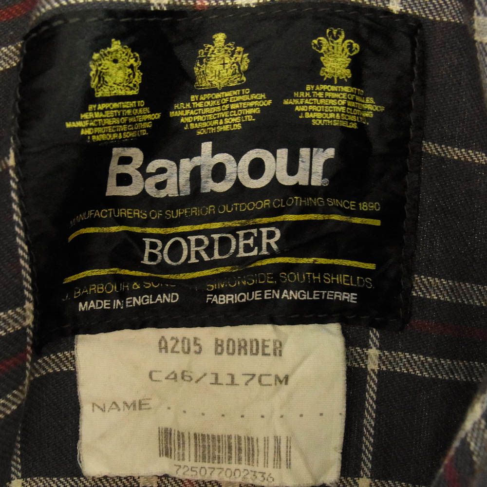布 Barbour バブアー 英国製 94年製 BORDER ボーダー オイルド