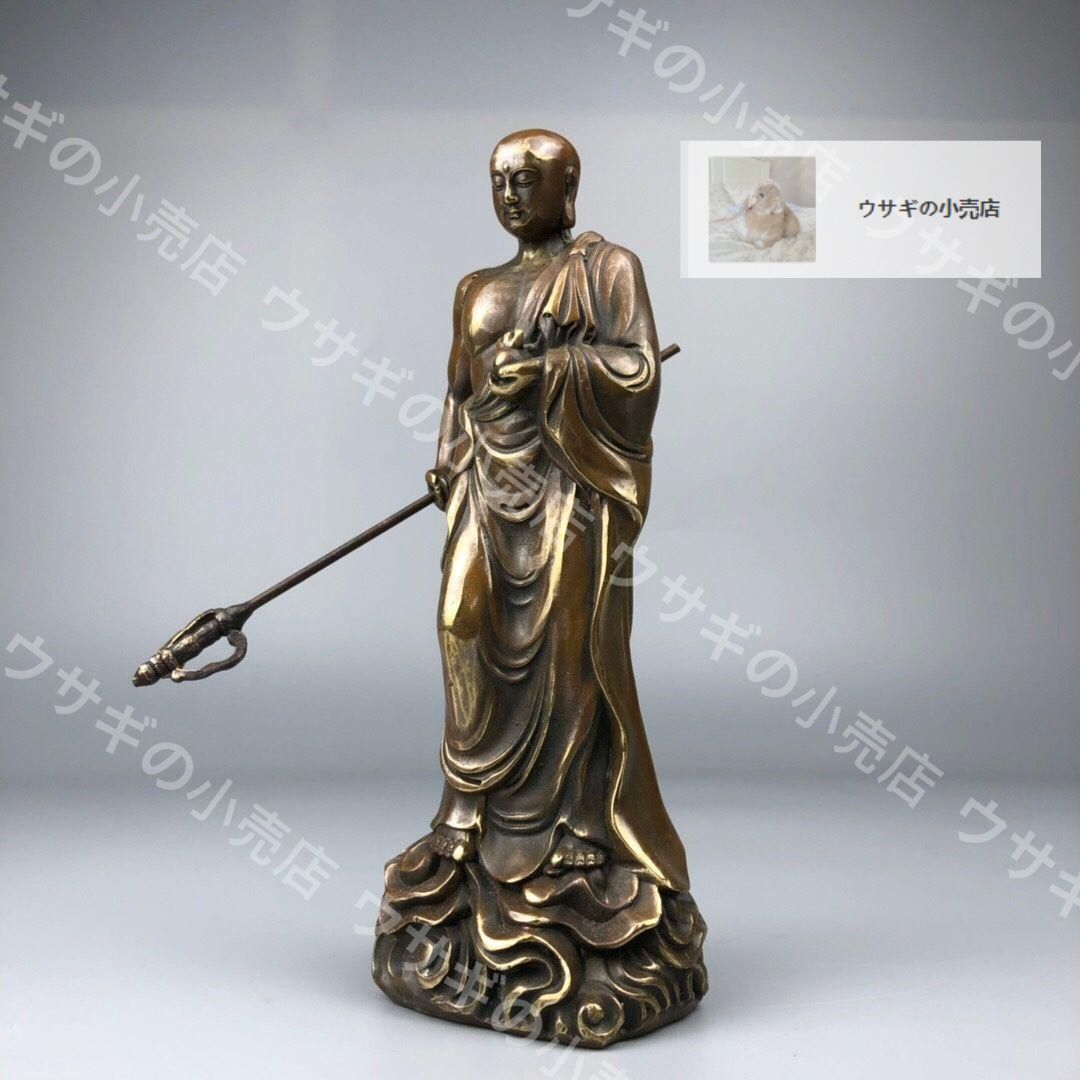 仏教美術  仏像  地蔵王仏像 銅製 銅器  工芸品 美術品 置物 新品・未使用】銅器 地蔵王仏像 工芸品 美術品 置物 - メルカリ