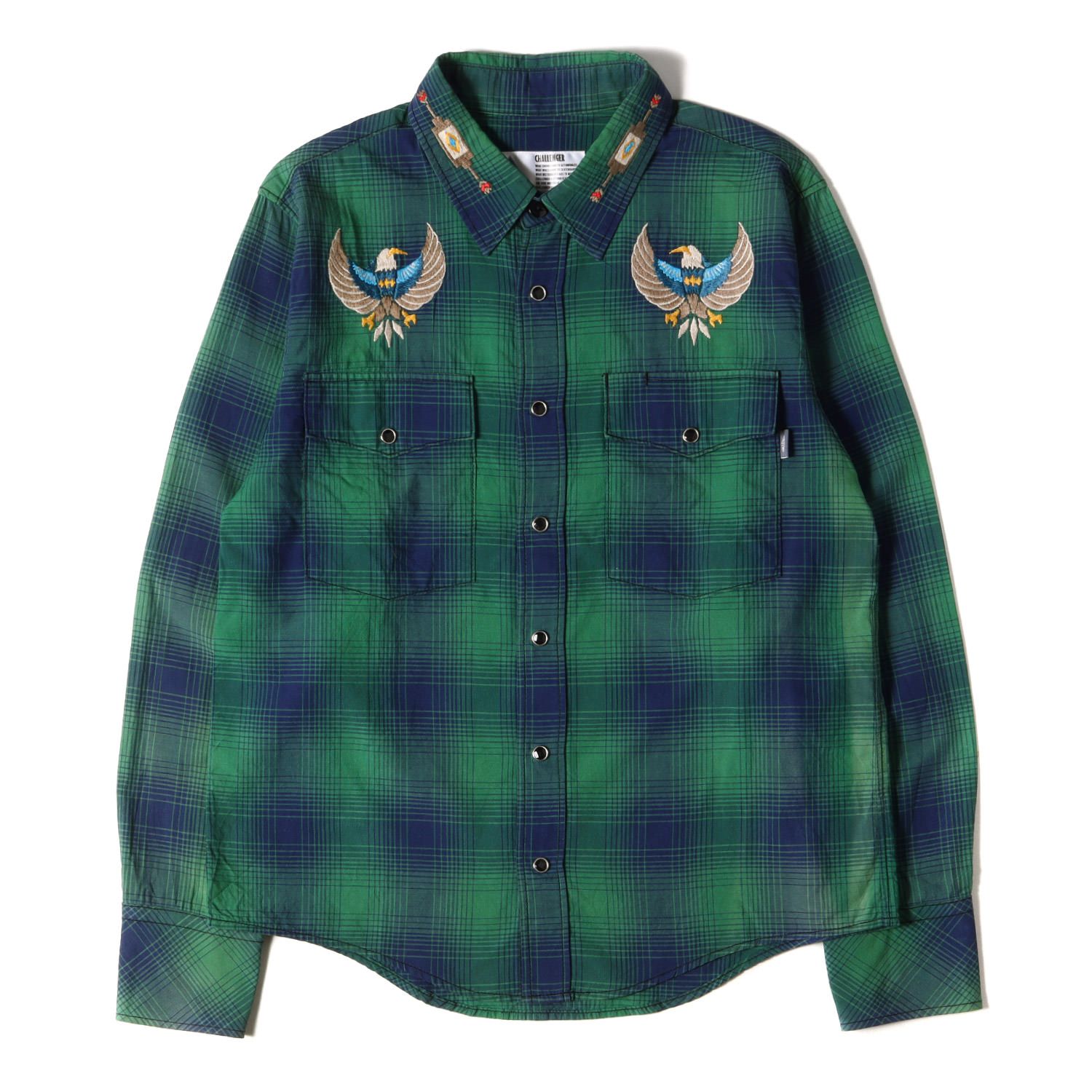 CHALLENGER チャレンジャー シャツ ネイティブ イーグル刺繍 オンブレ