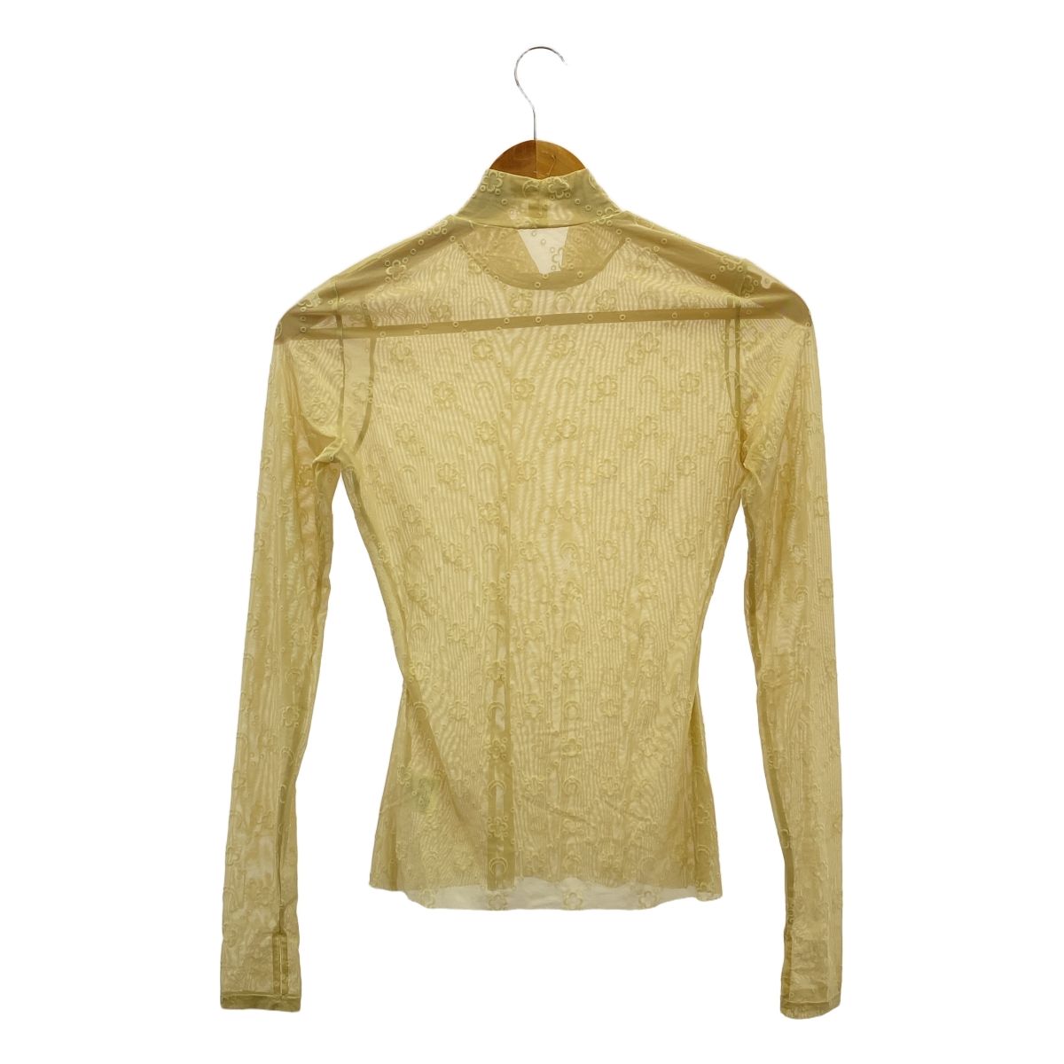 MARINE SERRE / マリーンセル | MESH FLOCK HIGHT NECK TOP モノグラム メッシュ トップス | S | ベージュ | レディース MARINE SERRE / マリーンセル | MESH FLOCK HIGHT NECK TOP モノグラム