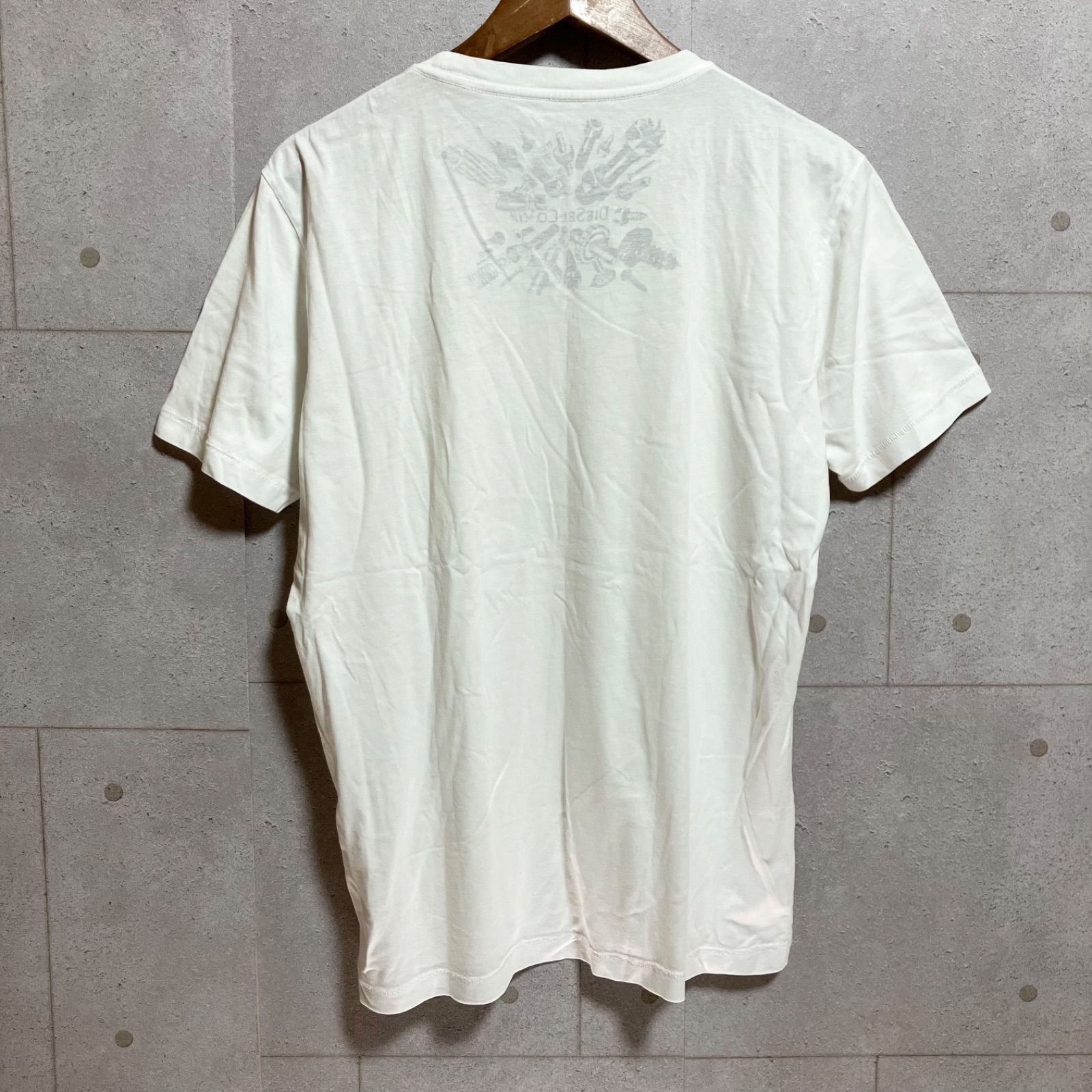 DIESEL ディーゼル ロゴ プリント Tシャツ メンズ ホワイト 白 半袖 トップス SG148-60