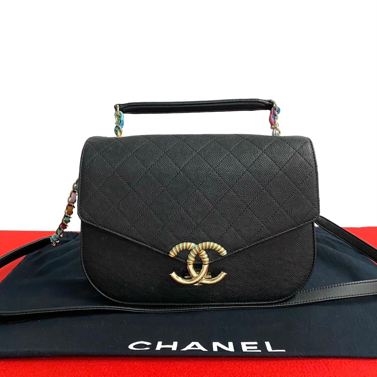 極美品　CHANEL シャネル マトラッセ ココマーク キャビアスキン　バッグ 極 美品 シール有 23番台 CHANEL シャネル マトラッセ ココ