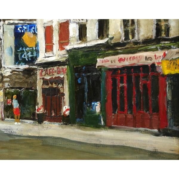 児玉幸雄　水彩画 パリの街並み 児玉 幸雄「パリー街景」油絵・F6号 日動画廊取扱画家 パリの