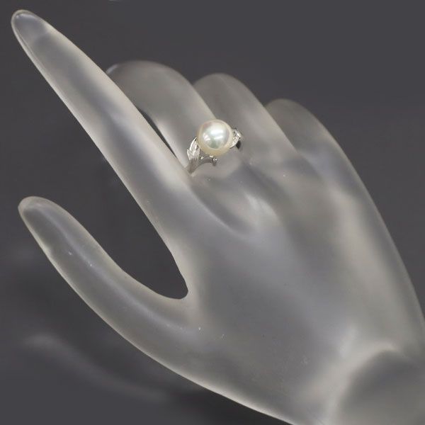 ✴︎極美品 MIKIMOTO ミキモト PT900 アコヤ真珠 ダイヤ リング ✴︎極美品 MIKIMOTO ミキモト PT900 アコヤ真珠 ダイヤ リング