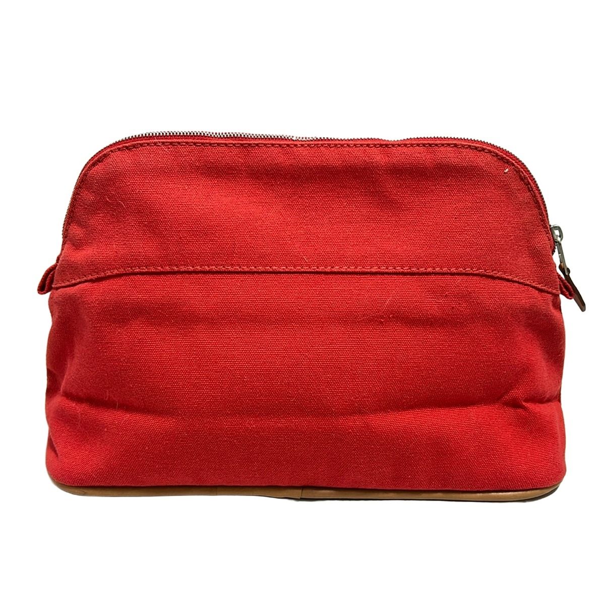 HERMES ボリードポーチ HERMES(エルメス) ポーチ ボリードポーチ25 レッド×ベージュ