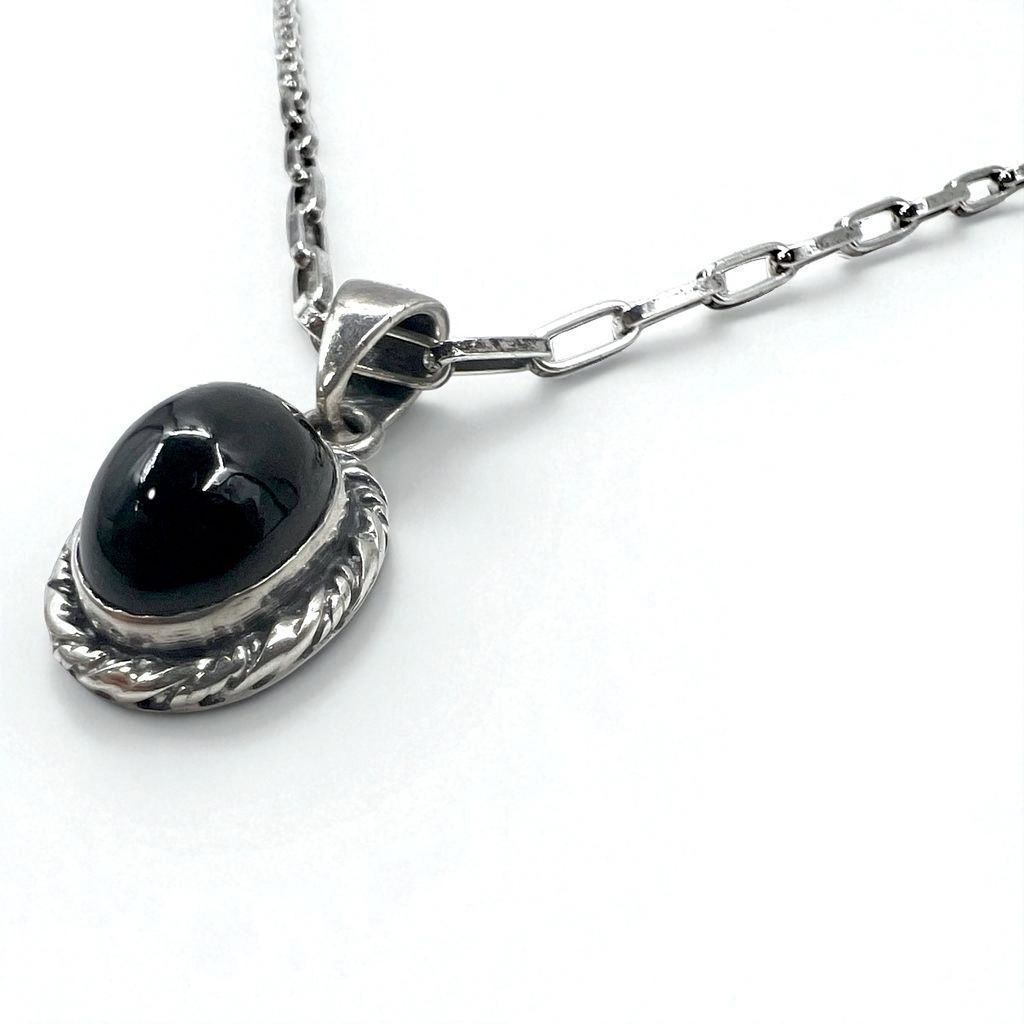 Vintage Silver Black Onyx Necklace インディアンジュエリー