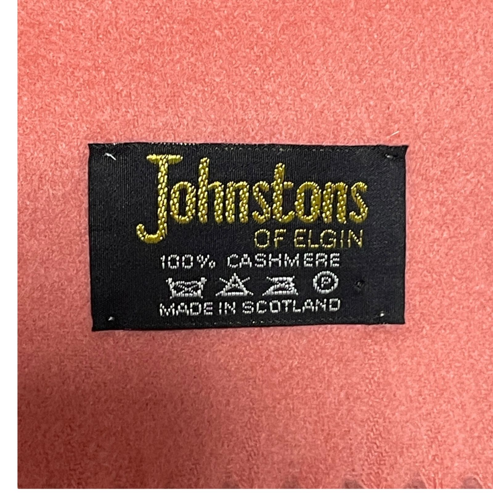 ◆ 品◆Johnstons of Elgin ジョンストンズ カシミヤ ストール ピンク系 192cm×72cm kyQ18444N