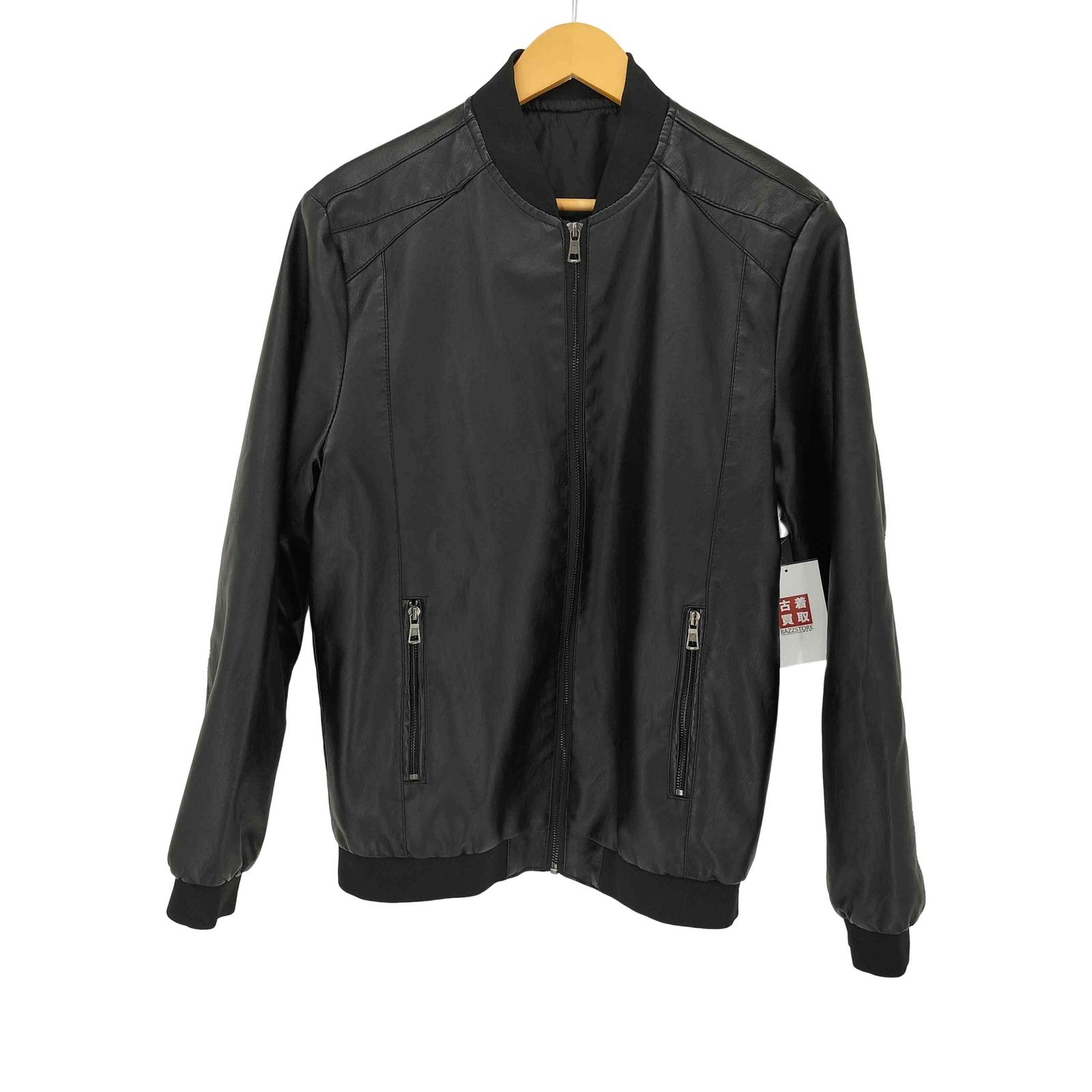 ユーズドフルギ USED古着 フェイクレザージップアップジャケット 