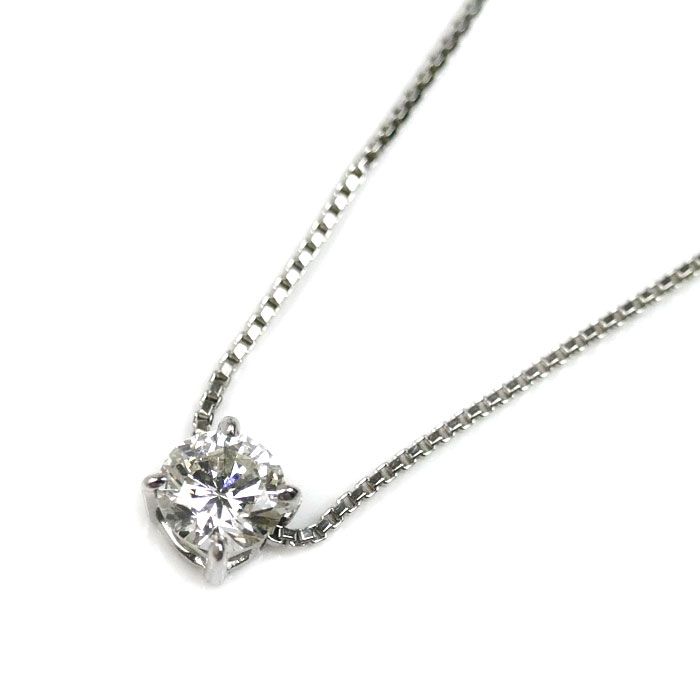 プラチナ850 ダイヤリングモチーフ ネックレス 40cm Pt850 フラワーモチーフダイヤモンドペンダント 約40cm 0.38ct