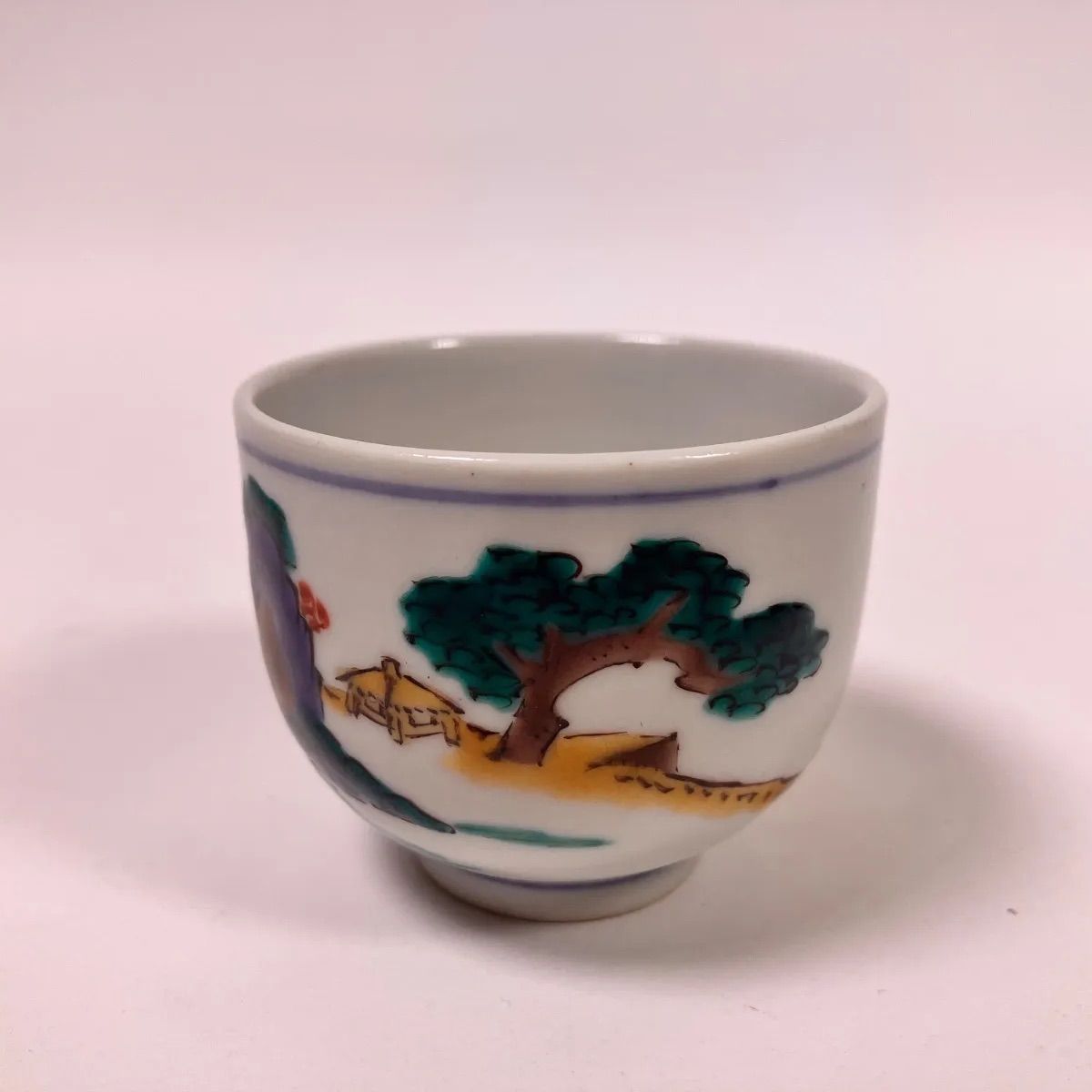 色絵山水 ぐい呑み