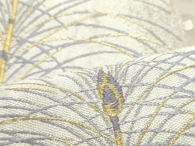 平和屋着物○六通柄袋帯 唐織 霞松葉丸文 金銀糸 正絹 逸品