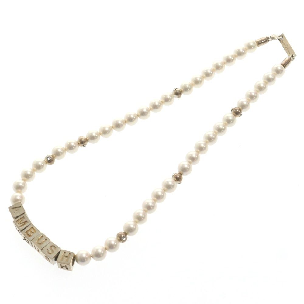 国内発送/送料関税込【AMBUSH】PEARL LETTERBLOCK NECKLACE AMBUSH (アンブッシュ) PEARL LETTERBLOCK NECKLACE パール