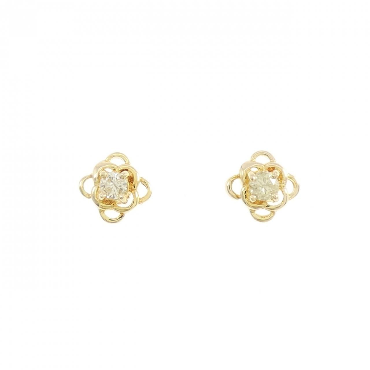 K18YG 750YG ダイヤモンド ピアス