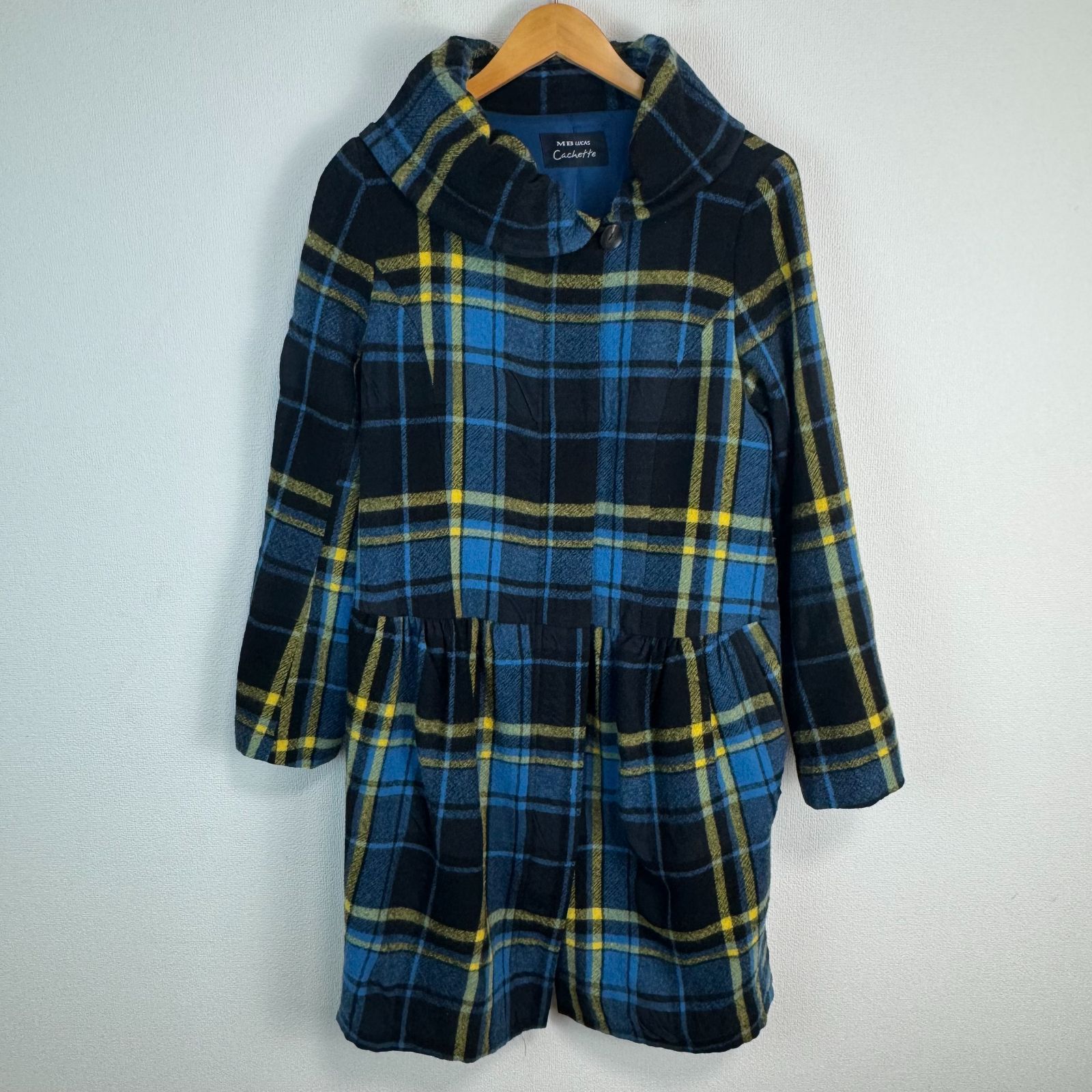 MB LUCAS Cachette カシェット チェック柄 ロングコート レディース 