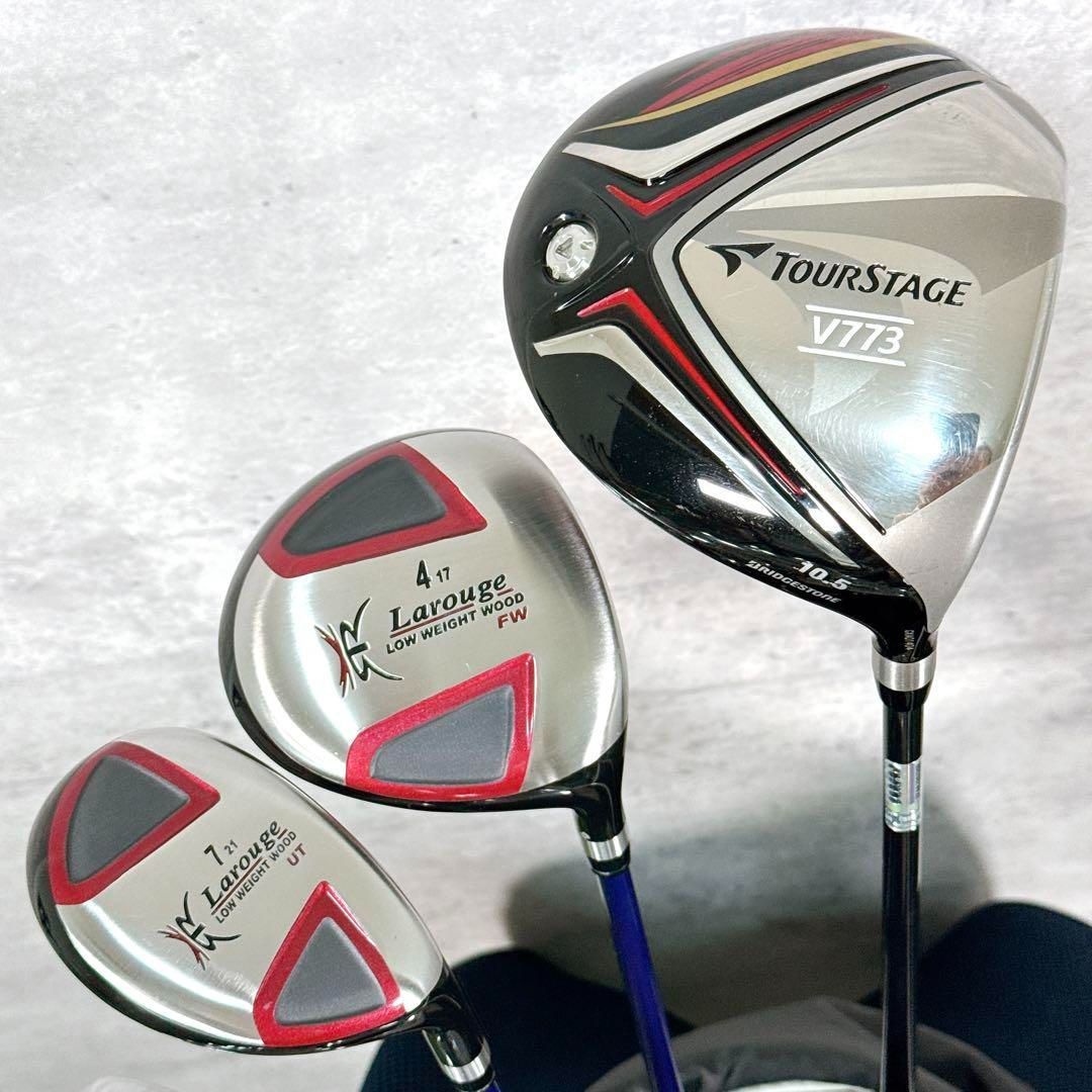 メンズ ゴルフクラブセット ツアーステージ Larouge ラルージュ Callaway キャロウェイ フルセット キャディバッグ付き 11本 フレックスSR 男性 右利き K 116