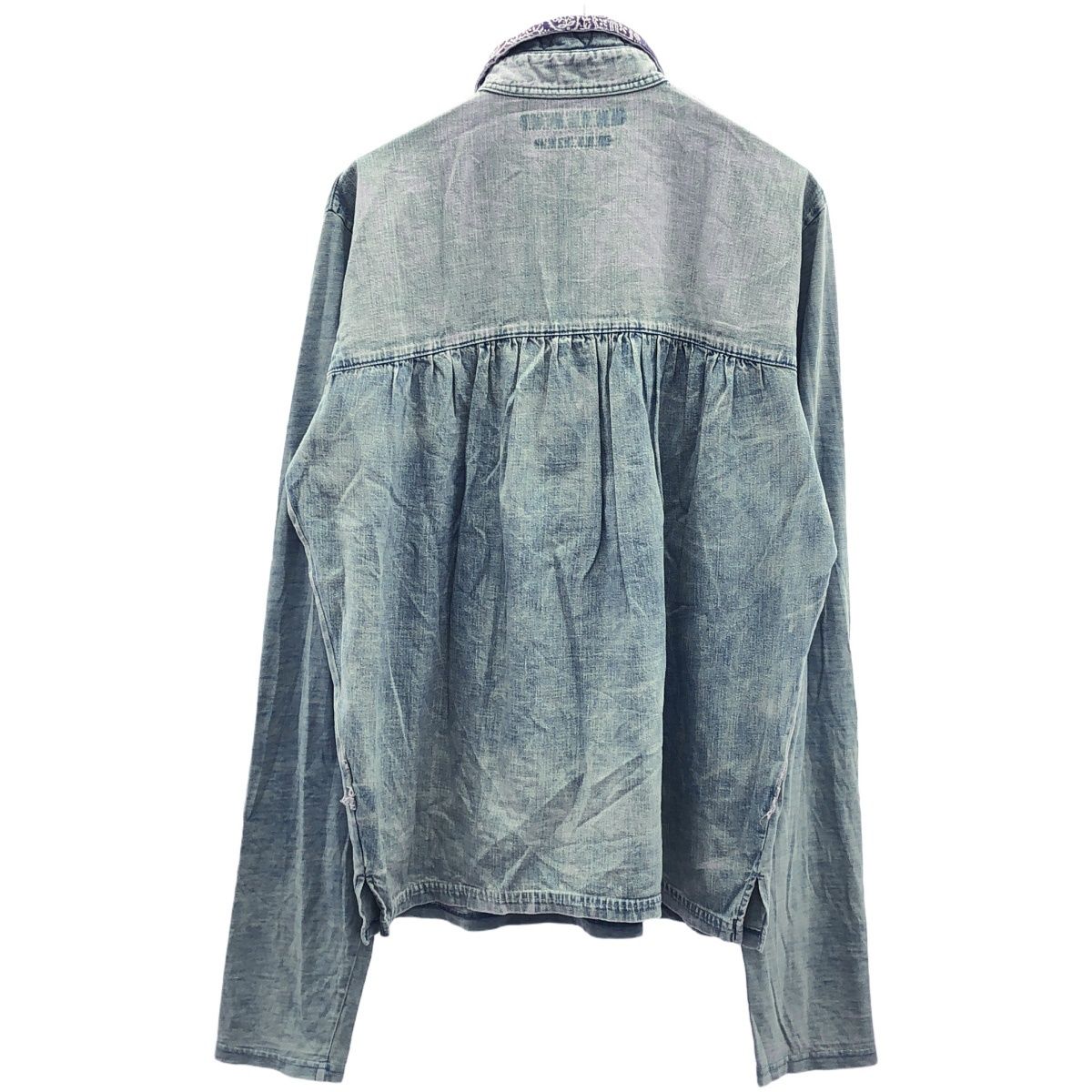 KAPITAL キャピタル ペイズリー切替インディゴヘンリーネック