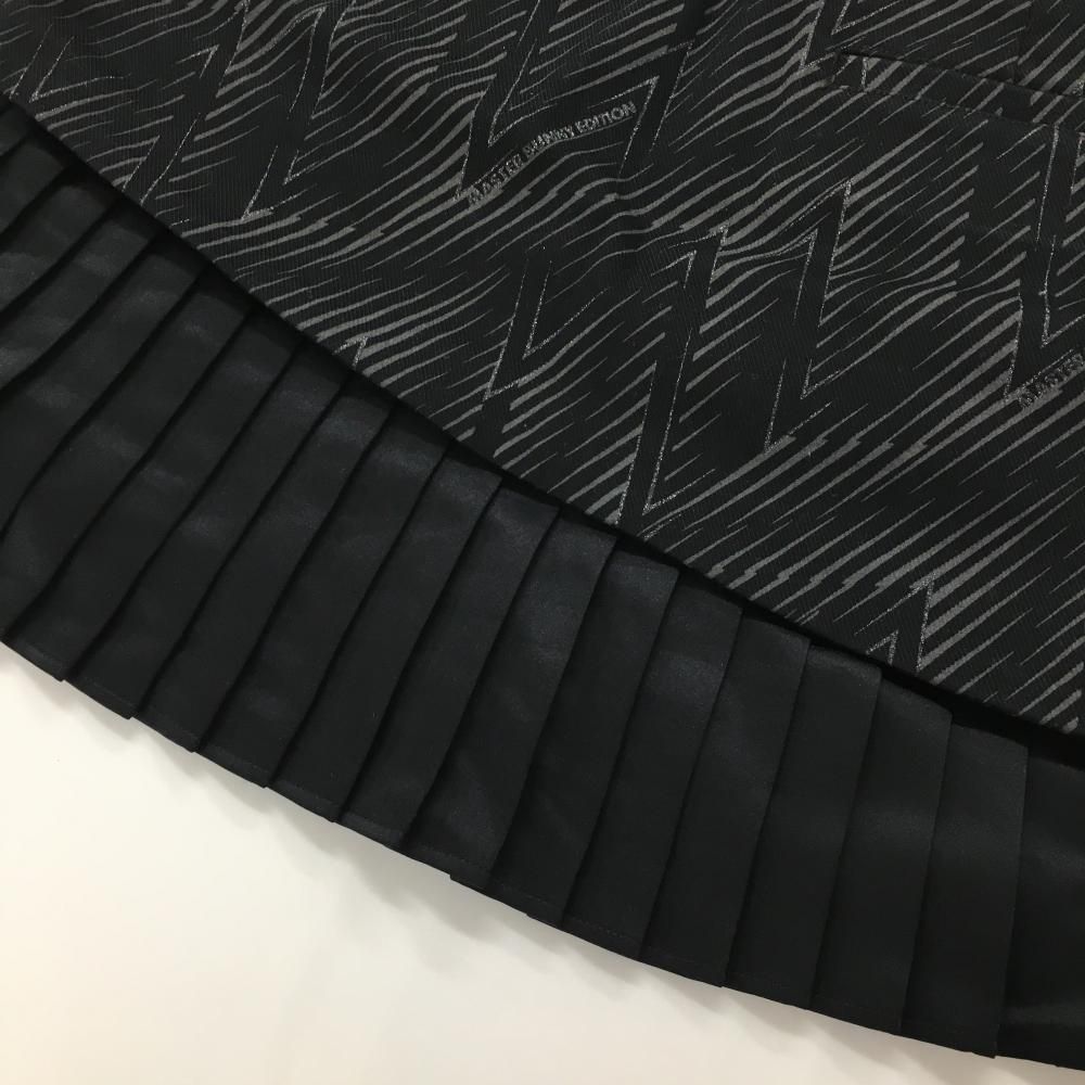 【マスターバニー】美品 プリーツスカート ブラック 00サイズ レディース マスターバニー スカート 黒×グレー 総柄 後裾プリーツ