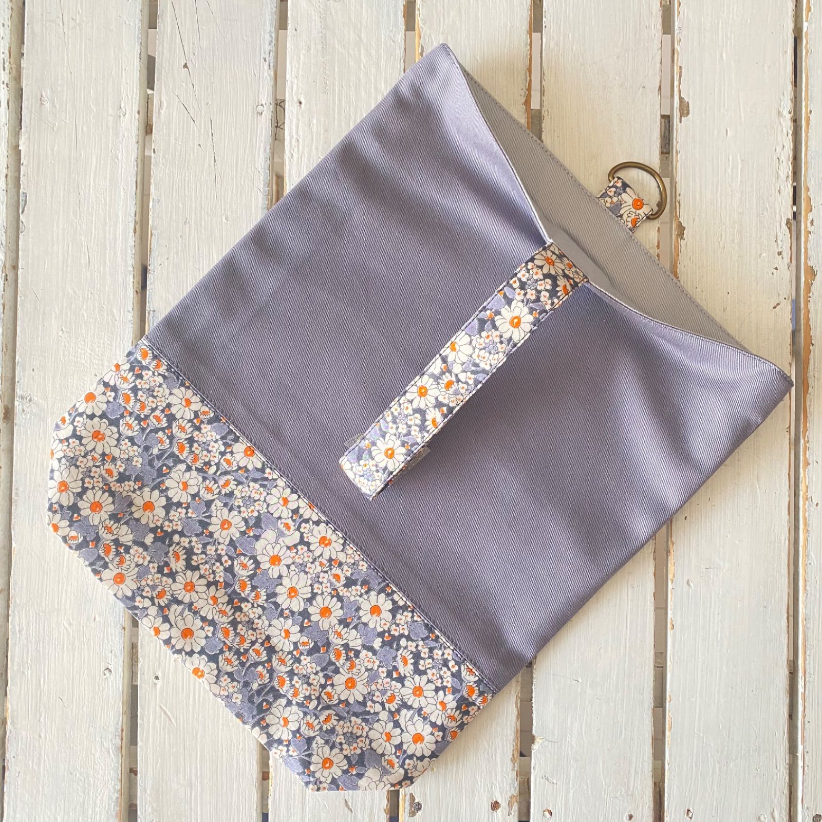 リバティプリント アリスW ×さくらんぼワッペン レッスンバッグ