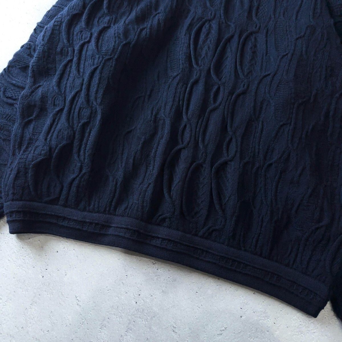 オールド◆　オーストラリア製　COOGI　BLUES　クージー　3Dニット　インディゴ　フルジップ　ニットパーカー　コットン COOGI(クージー) CLASSIC オーストラリア製 90S 3Dニット メンズ SS