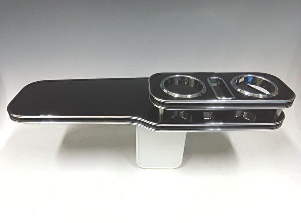 20クラウン フロントテーブル ブラック BKｘシルバー 携帯中