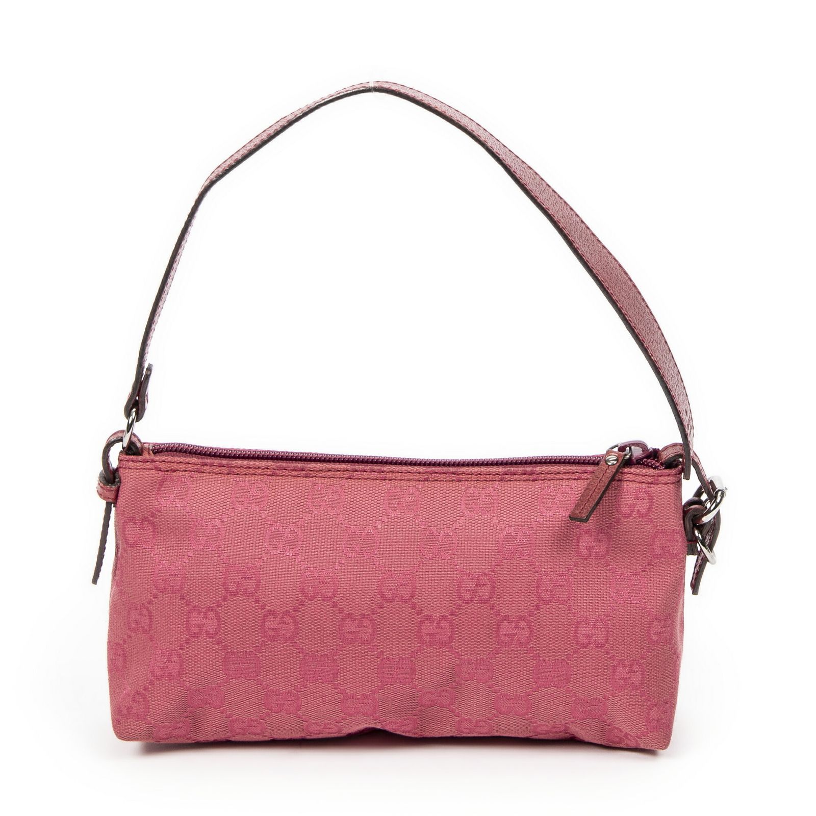 中古] GUCCI グッチアクセサリーポーチピンクGGキャンバスA - メルカリ