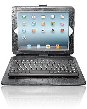 【中古-非常に良い】RADIUS iOS対応 Bluetoothキーボード u0026 iPad用スマートケース クロコダイル調 ブラック RP-BK111S