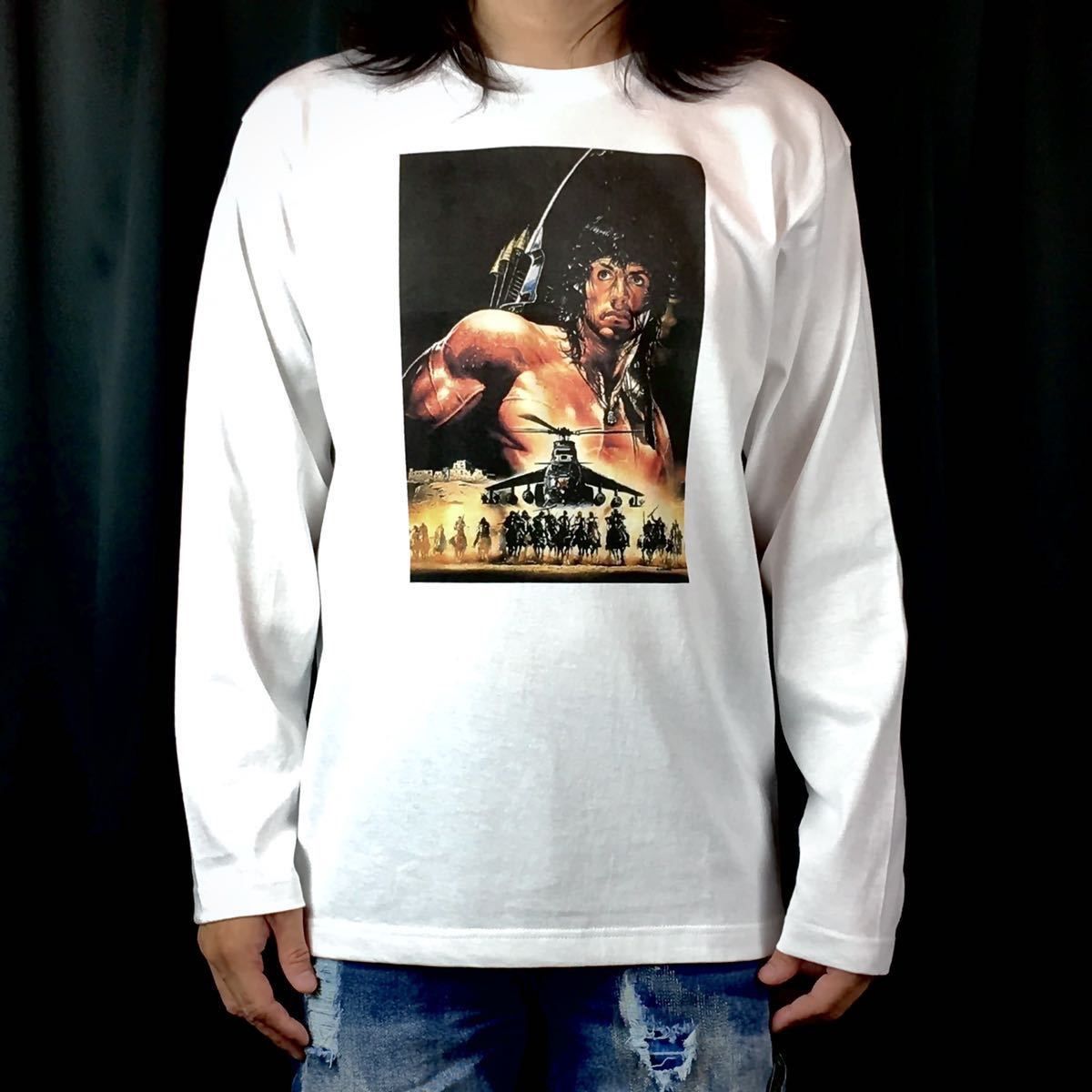 新品 ランボー3 怒りのアフガン スタローン 戦争 アクション映画 ロンT オリジナル ロンT ランボー3 怒りのアフガン スタローン 戦争