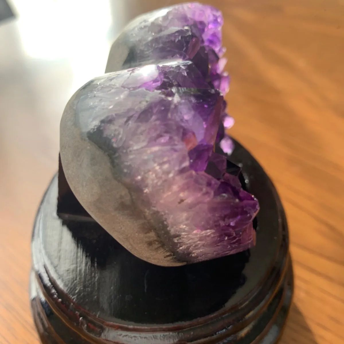 トップクオリティ ウルグアイ産 ブラックアメジストクラスター ハート