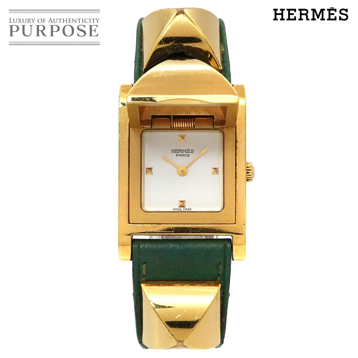 エルメス HERMES メドール ヴィンテージ レディース 腕時計 ピラミッド 